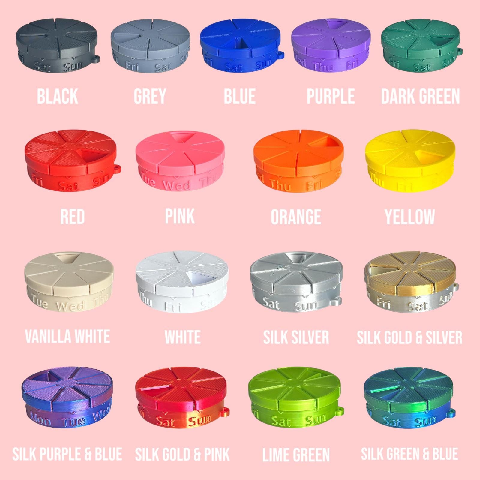 Rotating 7 Day Pill Container - 3 Sizes