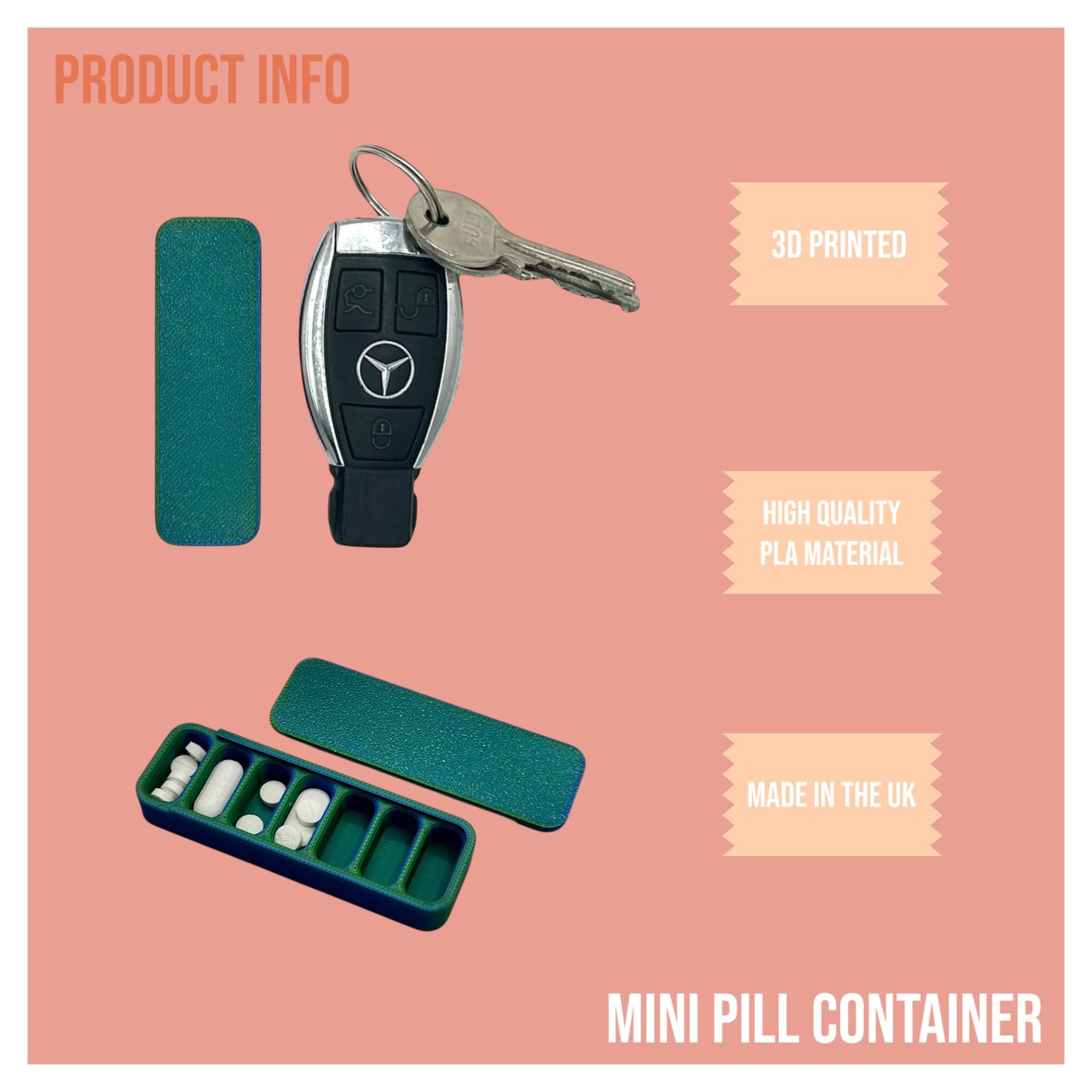 Mini 7 Day Pill Case Keyring