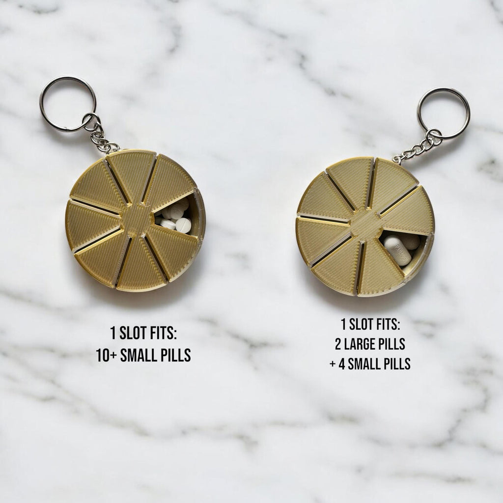Mini 7 Day Rotating Pill Container Keyring