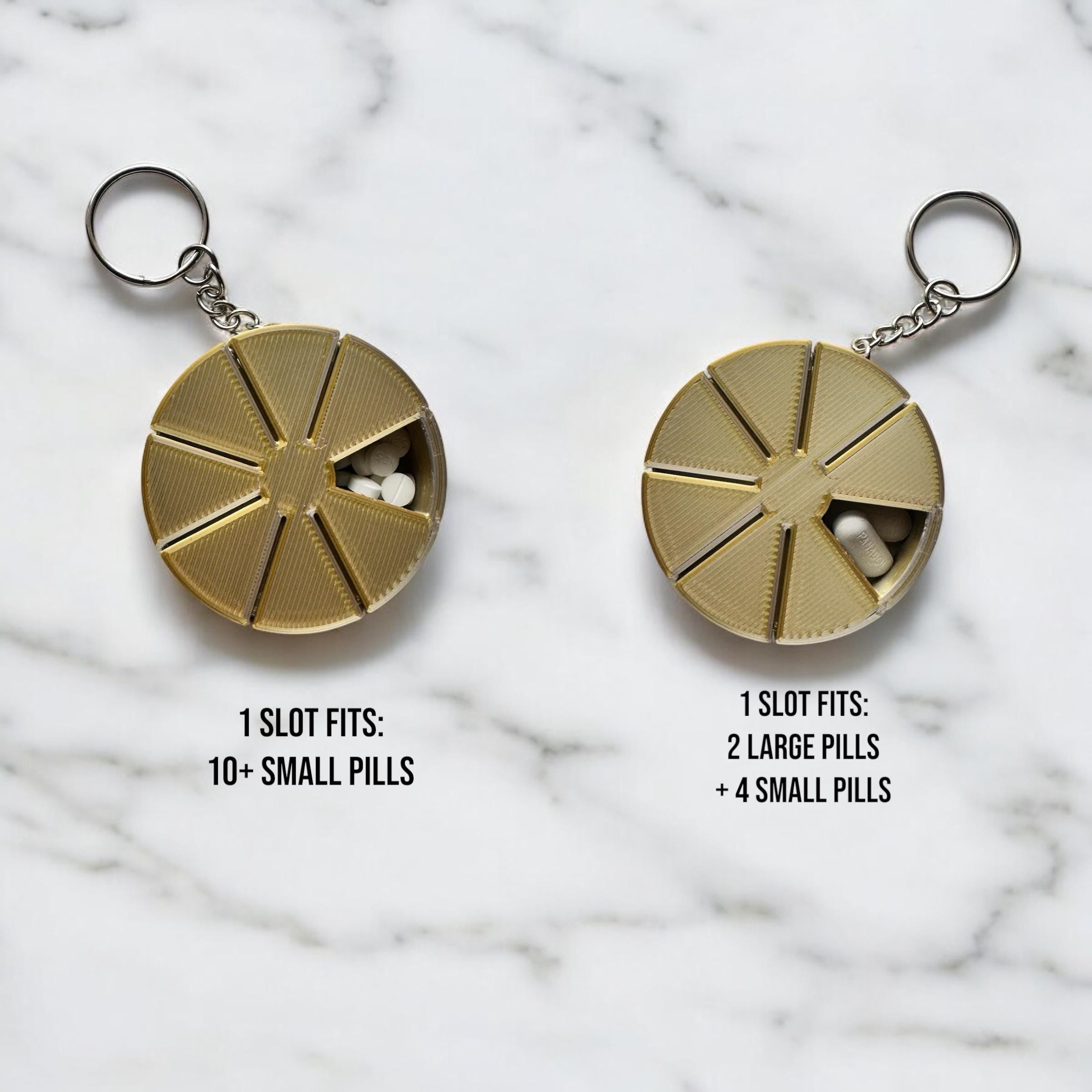 Mini 7 Day Rotating Pill Container Keyring