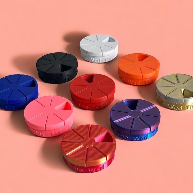 Rotating 7 Day Pill Container - 3 Sizes